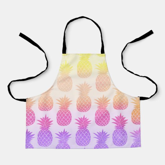 Girly Topical Rainbow Summer Pineapples Muster Schürze (Vorderseite)
