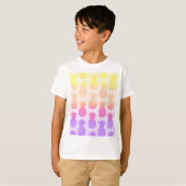 Girly Topical Rainbow Summer Pineapples Muster T-Shirt (Vorne ganz)