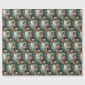 Girly Treehouse mit sonnigen Zeichen im Wald Geschenkpapier (Flach)