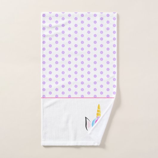 Girly trendige Niedlich Magical Unicorn zeichne Badhandtuch Set (Handtuch)