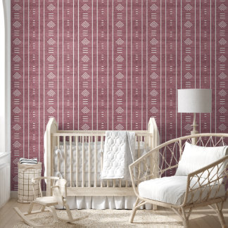 Girly Trendy African Mudcloth Arrows Pink Tapete