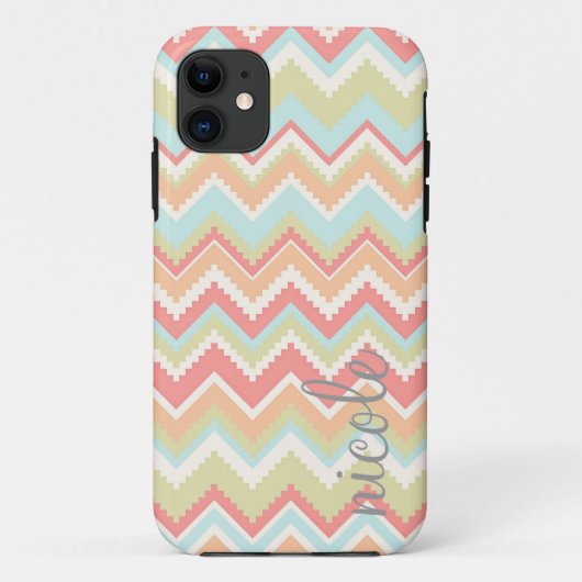 Girly Trendy aztekischer Druck personalisiert Case-Mate iPhone Hülle (Rückseite)