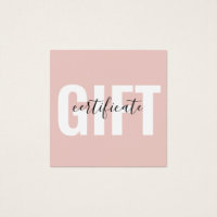Girly Trendy Blush Pink Geschenkgutschein