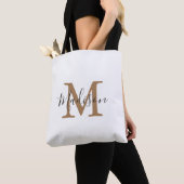 Girly Trendy Brown Gold Monogram Tasche (Von Nahem)