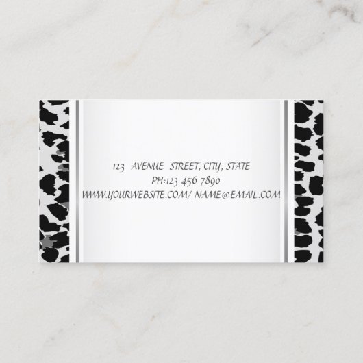 Girly Trendy Elegant, Leopard Print, Lashes Visitenkarte (Rückseite)