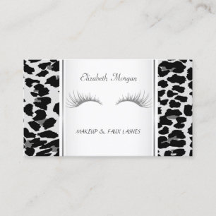 Girly Trendy Elegant, Leopard Print, Lashes Visitenkarte