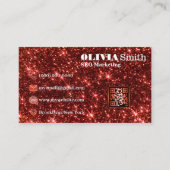 Girly Trendy Glitzer Glitzern Elegante Klasse Visitenkarte (Vorderseite)