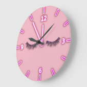 Girly Trendy Glitzer-Imitat-Peitschen - Große Wanduhr (Winkel)