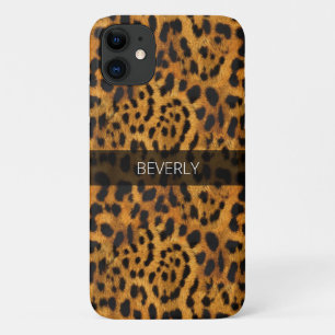 Girly Trendy Jaguar Skin Print Name Personalisiert Case-Mate iPhone Hülle