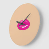 Girly Trendy Lips, Kiss Große Wanduhr (Winkel)