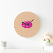 Girly Trendy Lips, Kiss Große Wanduhr (Zuhause)