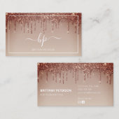 Girly Trendy Modern Blush Pink Glitzer Visitenkarte (Vorne/Hinten)