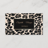 Girly Trendy Modern Elegant, Leopard Print, Frame Visitenkarte (Vorderseite)