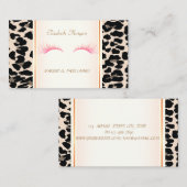 Girly Trendy Modern Elegant, Leopard Print, Lashes Visitenkarte (Vorne/Hinten)