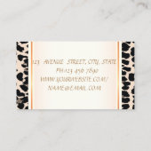 Girly Trendy Modern Elegant, Leopard Print, Lotus Visitenkarte (Rückseite)