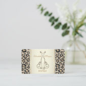 Girly Trendy Modern Glitzer Leopard Print, Dress Visitenkarte (Stehend Vorderseite)