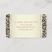 Girly Trendy Modern Glitzer Leopard Print, Dress Visitenkarte (Rückseite)