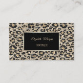 Girly Trendy Modern Glitzer Leopard Print, Frame Visitenkarte (Vorderseite)