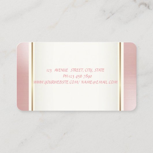 Girly Trendy Modern Gold Ananas Tropical Visitenkarte (Rückseite)