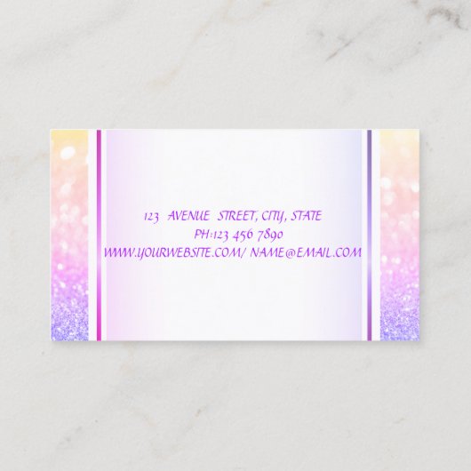 Girly Trendy Modern Ombre Visitenkarte (Rückseite)