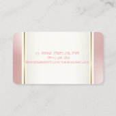 Girly Trendy Moderne Ananas Tropische Blume Visitenkarte (Rückseite)