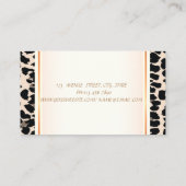 Girly Trendy Moderne Elegant, Leopard Print, Lippe Visitenkarte (Rückseite)