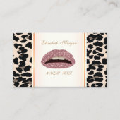 Girly Trendy Moderne Elegant, Leopard Print, Lippe Visitenkarte (Vorderseite)
