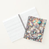 Girly Trendy Opal Leopard Print Monogram Notizblock (Innenseite)