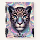 Girly Trendy Opal Leopard Print Monogram Notizblock (Vorderseite)