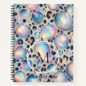 Girly Trendy Opal Leopard Print Monogram Notizblock (Vorderseite)