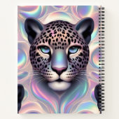 Girly Trendy Opal Leopard Print Monogram Softcover Notizblock (Rückseite)
