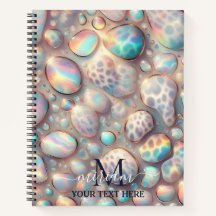 Girly Trendy Opal Leopard Print Monogram Softcover