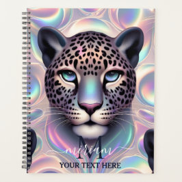Girly Trendy Opal Leopard Print Monogram Softcover Planer