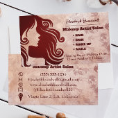 Girly Trendy Rose Fake Glitzer Makeup Visitenkarte