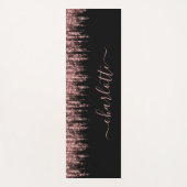 Girly Trendy Rose Gold Glitzer Script Name Yogamatte (Vorderseite)