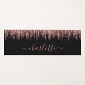 Girly Trendy Rose Gold Glitzer Script Name Yogamatte (Vorderseite (Horizontal))