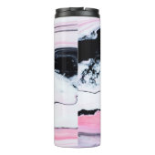 Girly TRENDY SCHWARZ-WEISS PINK MARBLE FÜGT IHREN Thermosbecher (Rückseite)