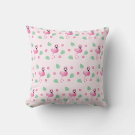 Girly Tropical Flamingo Blume Pattern Pink Kissen