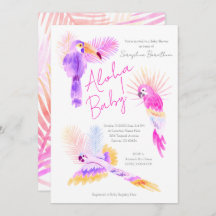 Girly Tropical Parrots Hawaiian Aloha Babydusche