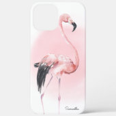 Girly Tropical Pink Flamingo mit Namen Case-Mate iPhone Hülle (Rückseite)