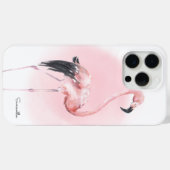 Girly Tropical Pink Flamingo mit Namen Case-Mate iPhone Hülle (Rückseite (Horizontal))