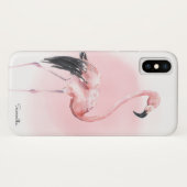 Girly Tropical Pink Flamingo mit Namen Case-Mate iPhone Hülle (Rückseite (Horizontal))