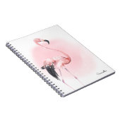 Girly Tropical Pink Flamingo mit Namen Notizblock (Rechte Seite)