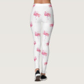 Girly Tropical Pink Watercolor Flamingo Leggings (Rückseite)