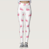 Girly Tropical Pink Watercolor Flamingo Leggings (Vorderseite)