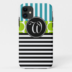 GIRLY TÜRKIS-GRÜN-SCHWARZES STRIPES iPHONE 5 Case-Mate iPhone Hülle