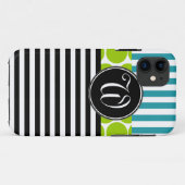 GIRLY TÜRKIS-GRÜN-SCHWARZES STRIPES iPHONE 5 Case-Mate iPhone Hülle (Rückseite (Horizontal))