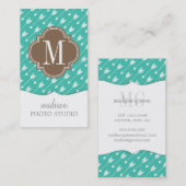 Girly Türkis u. braune Stammes- Pfeile Visitenkarte (Vorne/Hinten)