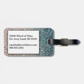 Girly Turquoise Blue Silver Ombre Glitzer Glitzern Gepäckanhänger (Rückseite horizontal)