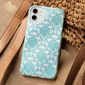 Girly Turquoise Damask Pattern Case-Mate iPhone Hülle